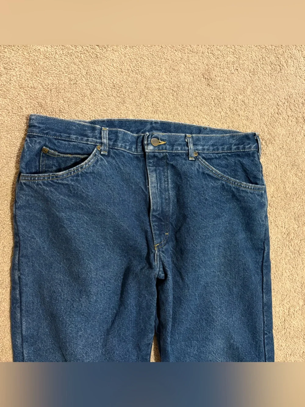 L.L. Bean Men's Heavyweight  Flannel Lined Cotton Outdoor Blue Jeans